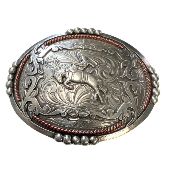 Cody James Silvertone and Copper Western Belt Buckle - Picture 1 of 4